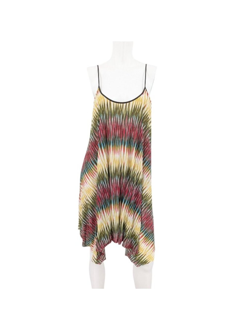 Abstract Asymmetrical Cami Dress Handkerchief Hem Festival Hippie Boho Y2K Large